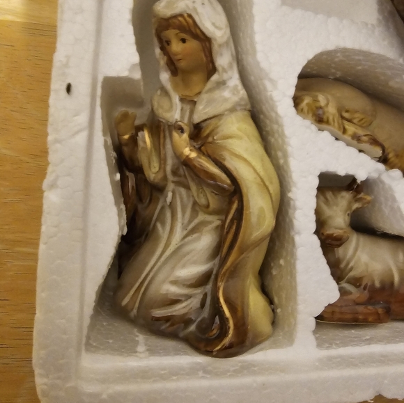 Vintage Kirklands Nativity Potters Garden 11 Complete Set High Gloss Porcelain - Picture 5 of 11